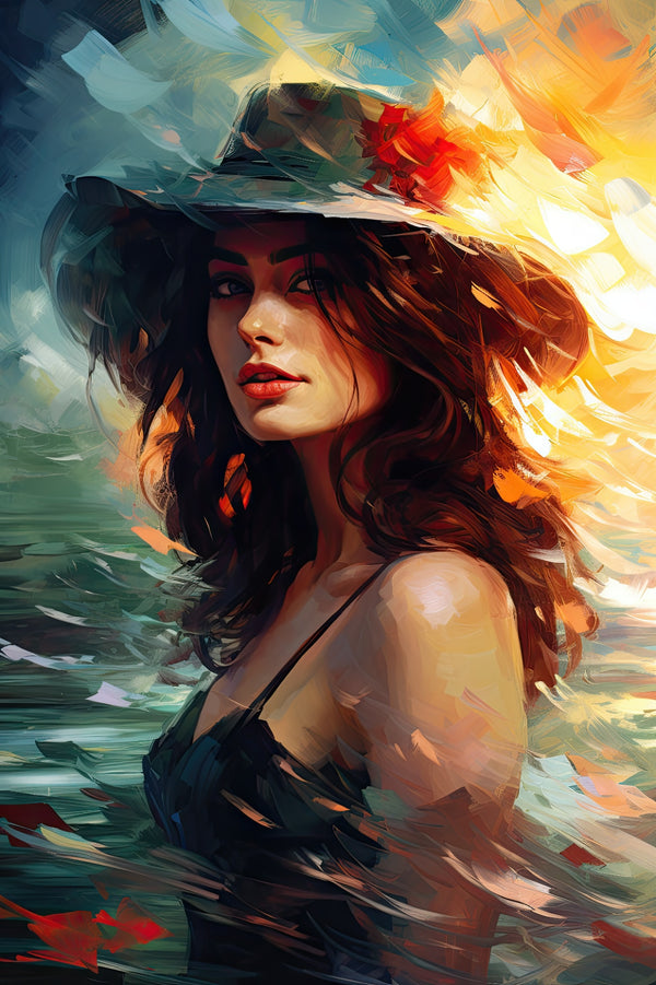 Illustration der Schönheit einer Frau - Sunset Elegy