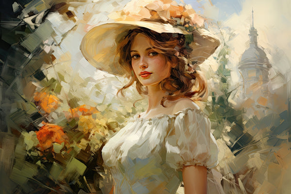 Elegantie van een vrouw in een witte zomerjurk - Zomerse Sereniteit