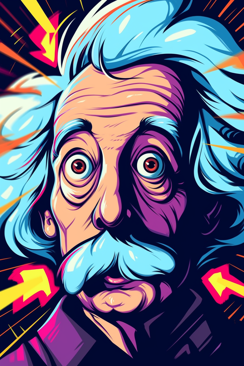 La surprise des cheveux bleus d'Einstein