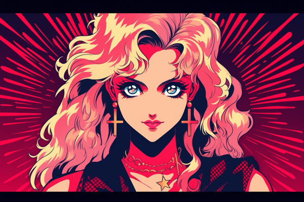 Iconische Blik: Madonna in Pop-Art Pracht
