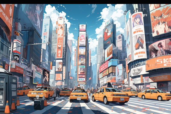 Vibrations urbaines : Times Square dans Prisma Pop-Art