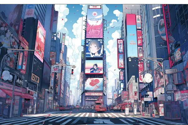 Serene Symphony : Réflexions de Times Square dans le Pop Art