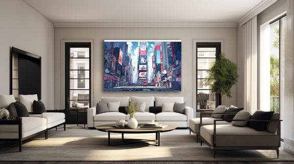 Serene Symphony: Reflecties van Times Square in Pop-Art