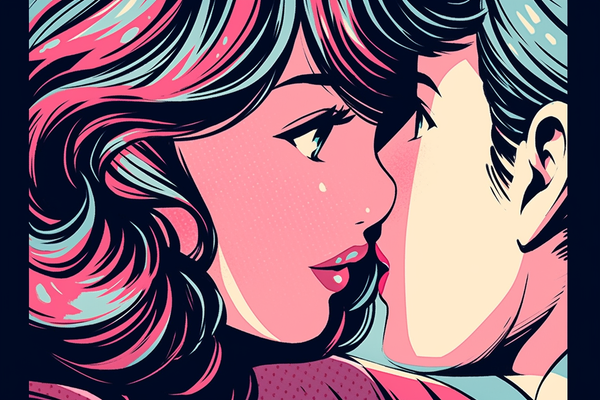 Liebevolle Blicke: Ein Pop-Art-Kuss