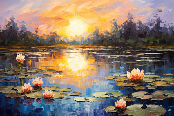 Avondgloed op de Waterlelies: een Ode aan Monet