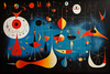 Nachtelijke Dierenrijkdom in Miró's Stijl