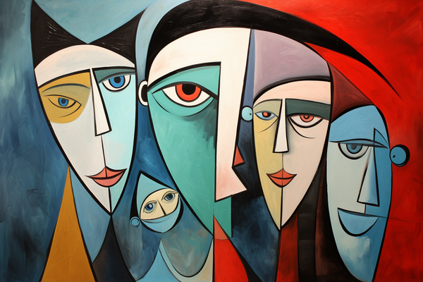 Gezichten van Diversiteit: Picasso's Kaleidoscoop van Blikken