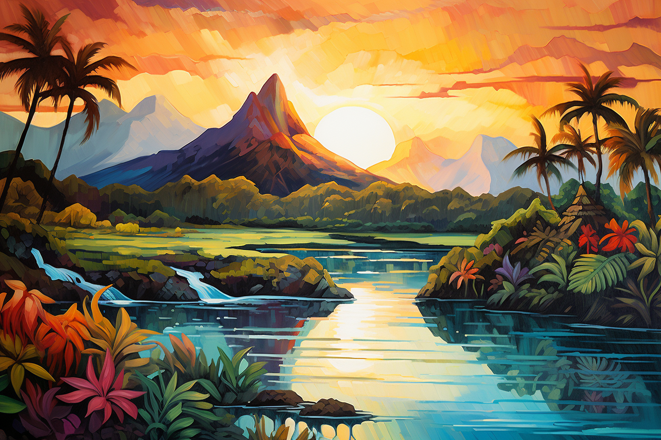 Enchantement tropical : le coucher de soleil de Gauguin à Tahiti