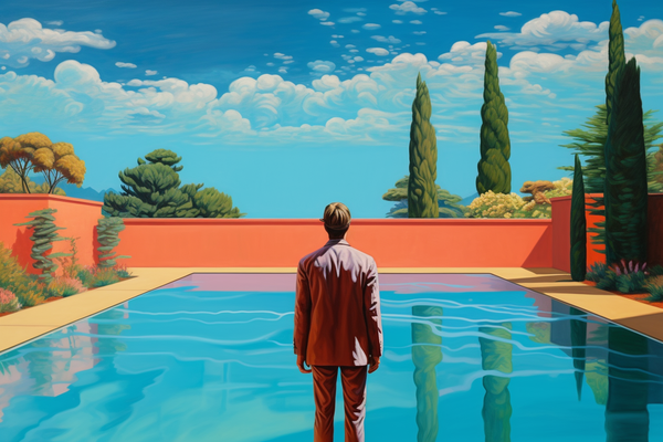 Reflexion in der Ruhe: Eine Hommage an Hockney