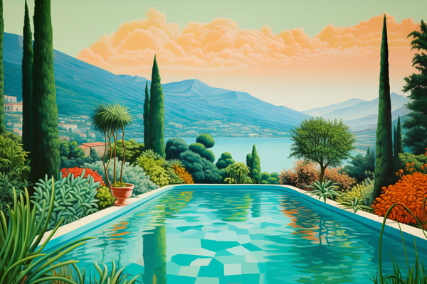 Mediterranean Mystery: Pool mit Aussicht und umgebender Schönheit
