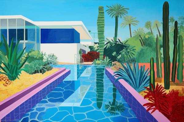Été sud de l'Espagne : piscine cristalline et architecture de jardin élégante